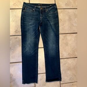 Dear John Dark PLAYBACK CUFFED CROPPED Blue Straight Leg Jeans size  29